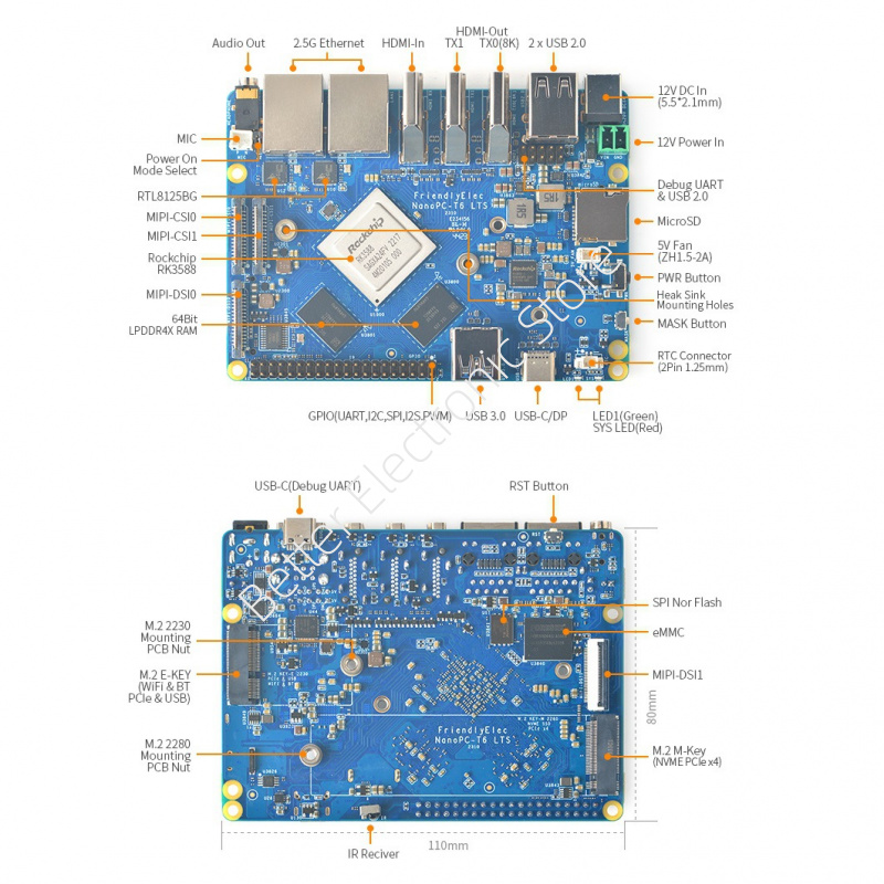 Carte de développement TopElec - Nanopc T6 16Gb avis et prix